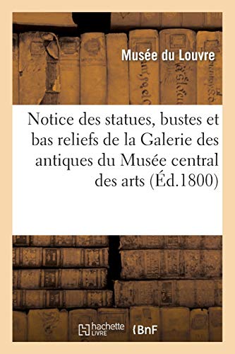 Notice des statues, bustes et bas reliefs de la Galerie des antiques du Musee<| - Picture 1 of 1