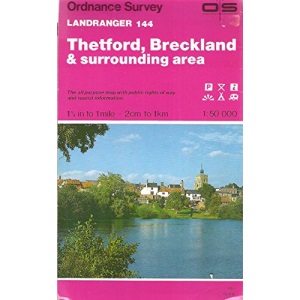 Landranger Maps: Thetford, Breckland and Surrounding Area Sheet 144 (OS Landranger Map)