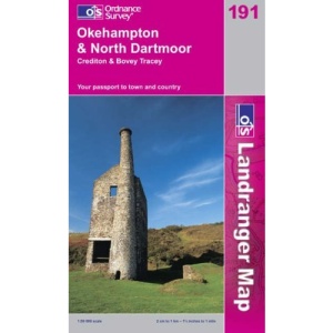 Okehampton and North Dartmoor: Crediton & Bovey Tracey (Landranger Maps No. 191)