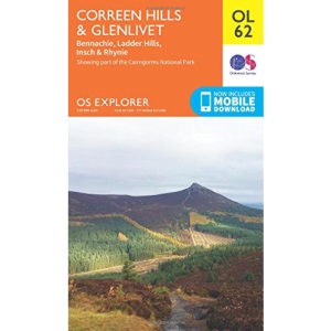Coreen Hills & Glenlivet Map | Bennachie, Ladder Hills, Insch & Rhynie | Ordnance Survey | OS Explorer Map OL62 | Scotland | Walks | Hiking | Maps | Adventure