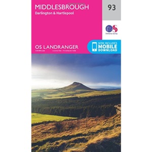 Middlesbrough Map | Darlington & Hartlepool | Ordnance Survey | OS Landranger Map 93 | England | Walks | Cycling | Days Out | Maps | Adventure: 093
