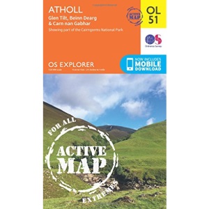 Atholl Map | Weatherproof | Glen Tilt, Beinn Dearg & Carn nan Gabhar | Ordnance Survey | OS Explorer Active Map OL51 | Scotland | Walks | Hiking | Maps | Adventure (OS Explorer Map Active)