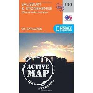 Salisbury & Stonehenge Map | Weatherproof | Wilton & Market Lavington | Ordnance Survey | OS Explorer Active Map 130 | England | Walks | Hiking | Maps | Adventure