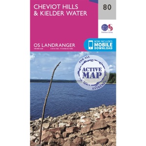 Cheviot Hills & Kielder Water Map | Weatherproof | Pennine Way & Redesdale | Ordnance Survey | OS Landranger Active Map 80 | England | Walks | Cycling | Days Out | Maps | Adventure: 080