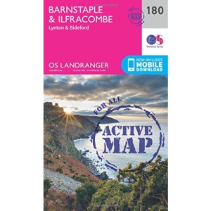 Barnstaple & Ilfracombe Map | Weatherproof | Lynton & Bideford | Ordnance Survey | OS Landranger Active Map 180 | England | Walks | Cycling | Days Out | Maps | Adventure