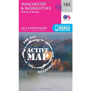 Winchester & Basingstoke Map | Weatherproof | Andover & Romsey | Ordnance Survey | OS Landranger Active Map 185 | England | Walks | Cycling | Days Out | Maps | Adventure