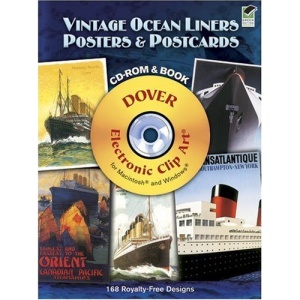 Vintage Ocean Liner Posters/Card CD (Electronic Clip Art)