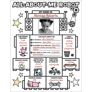 Graphic Organizer Posters: All-About-Me Robot (Grades K-2): 30 Fill-In Personal Posters for Kids to Display with Pride