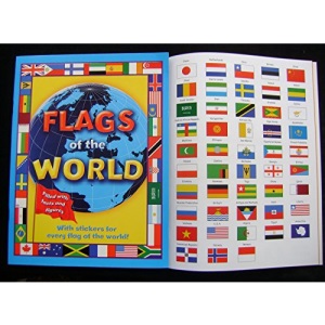 NEW FLAGS OF THE WORLD STICKER BOOK EDUCATIONAL & FUN!! BLUE