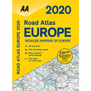 Road Atlas Europe 2020 Spiral bound (AA Road Atlas Europe)
