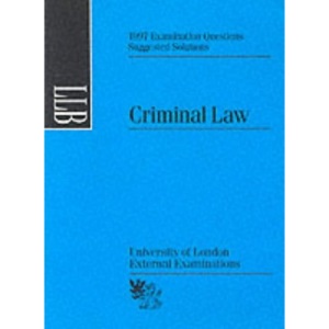 Criminal Law: Single Paper 1997 (Suggested solutions)