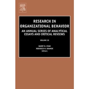 Research in Organizational Behavior: An Annual Series of Analytical Essays and Critical Reviews: Vol. 25: Volume 25