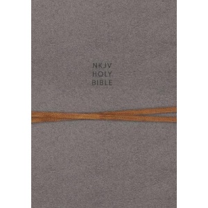 NKJV, Journal the Word Reference Bible, Cloth over Board, Gray, Red Letter Edition, Comfort Print