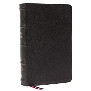KJV, End-of-Verse Reference Bible, Personal Size Large Print, Genuine Leather, Black, Red Letter, Thumb Indexed, Comfort Print: Holy Bible, King James Version