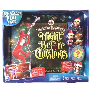 The Elf on the Shelf's Night Before Christmas Read and Play Back Book PLUS 3 Scout Elf minis, 1 Elf Pet mini, and 1 mystery mini (Elf not included)