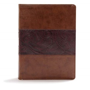 CSB Study Bible, Mahogany LeatherTouch, Indexed: Red Letter, Study Notes and Commentary, Illustrations, Ribbon Marker, Sewn Binding, Easy-To-Read Bible Serif Type