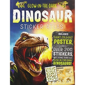 Glow in the Dark Dinosaur Sticker Atlas | Dinosaur Activity Book | Dinosaur Sticker Book | Dinosaur Facts Book | Dinosaur Books for Kids