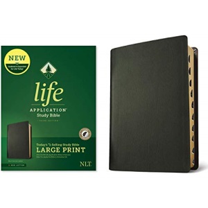NLT Life Application Study Bible, Third Edition, Large Print: New Living Translation, Life Application Study Bible, Black, Red Letter, Genuine Leather