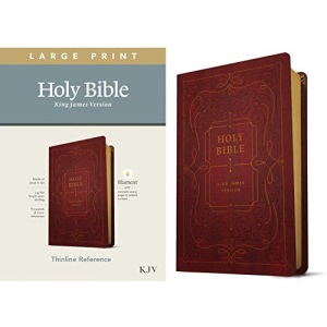 KJV Large Print Thinline Reference Bible, Filament Enabled E: King James Version, Ornate Burgundy Leatherlike, Filament Enabled, Thinline Reference