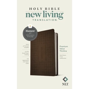 NLT Premium Value Thinline Bible, Filament-Enabled Edition (Leatherlike, Dark Brown Cross): New Living Translation, Dark Brown Cross, Leatherlike, Premium Value Thinline, Filament Enabled