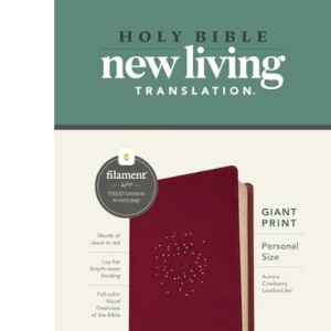 NLT Personal Size Giant Print Bible, Filament Enabled Edition (Red Letter, Leatherlike, Aurora Cranberry): New Living Translation, Aurora Cranberry, ... Personal Size, Filament Enabled Edition