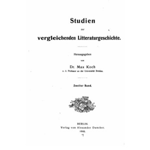 Studien zur vergleichenden literaturgeschichte