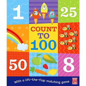 Count to 100: A board book with a lift-the-flap matching game
