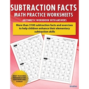 Subtraction Facts Math Practice Worksheet Arithmetic Workbook With Answers: Daily Practice guide for elementary students and other kids: Volume 1 (Elementary Subtraction Series)