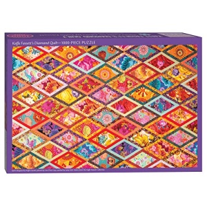 Kaffe Fassett’s Diamond Quilt Jigsaw Puzzle: 1000 pieces, dimensions 29.5˝ x 19.7˝
