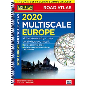 2020 Philip's Multiscale Europe: (A4 Spiral binding) (Philip's Road Atlases)