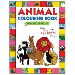 Animal Colouring Book for Kids with The Learning Bugs Vol.2: Fun Children's Colouring Book for Toddlers & Kids Ages 3-8 with 50 Pages to Colour & Learn the Animals & Fun Facts About Them
