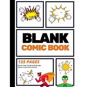 Blank Comic Book: Create Your Own Comic Strip, Blank Comic Panels, 135 Pages, Orange (Large, 8.5 x 11 in.): Volume 2 (Action Comics)