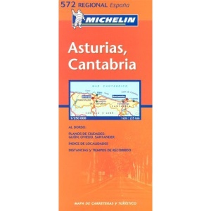 Michelin Map 572 Regional Spain Asturias, Cantabria