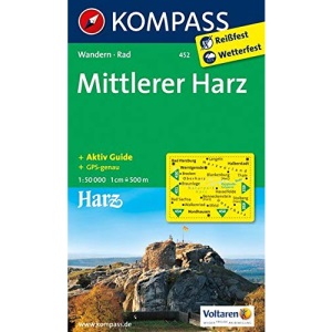 Harz Mittlerer 452 GPS wp kompass: Wandelkaart 1:50 000