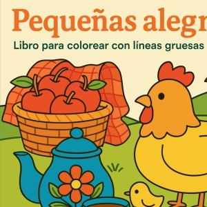 Pequeñas alegrías Libro para colorear con líneas gruesas y fáciles