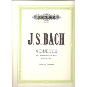 EDITION PETERS BACH JOHANN SEBASTIAN - 4 DUETS FOR CELLO & VIOLIN - CELLO(S) AND OTHER INSTRUMENTS Classical sheets Cello