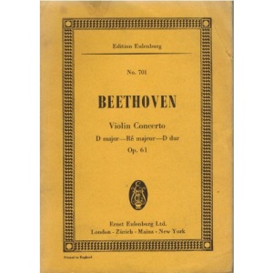 Concerto D Major op. 61 - violin and orchestra - study score - (ETP 701)