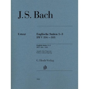 Bach: English Suites 1-3 BWV 806-808 - Piano - Edition without fingering - Henle - (HN 1102): Instrumentation: Piano solo