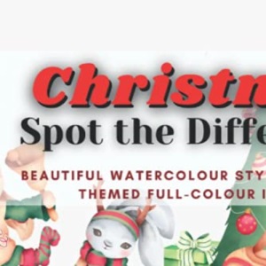 Christmas Spot the Difference: Beautiful watercolour style Christmas themed full-colour images