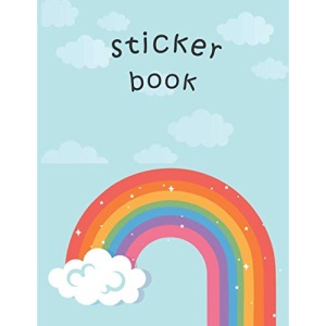Sticker Book: Blank Sticker Book Rainbow 8.5x11 100 pages